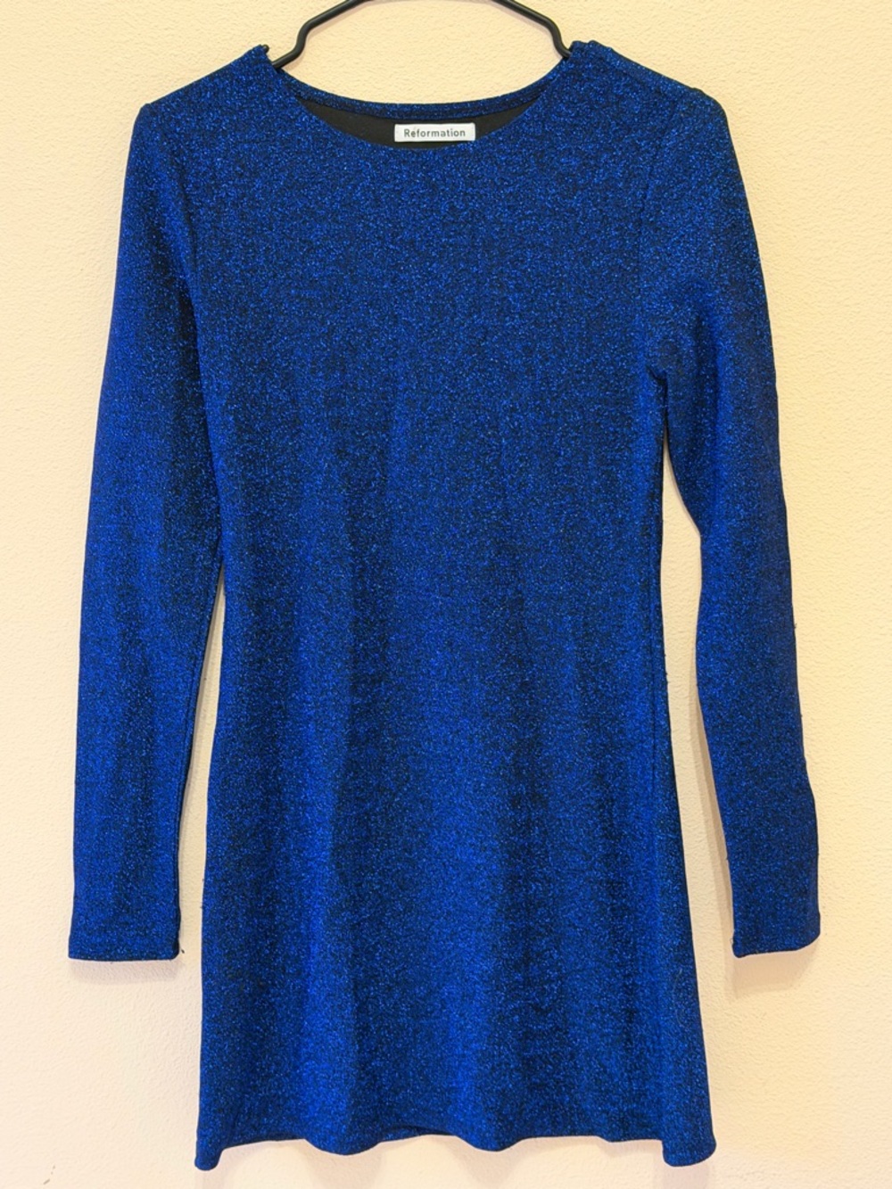 Reformation Black Top with Sparkling Navy Trim